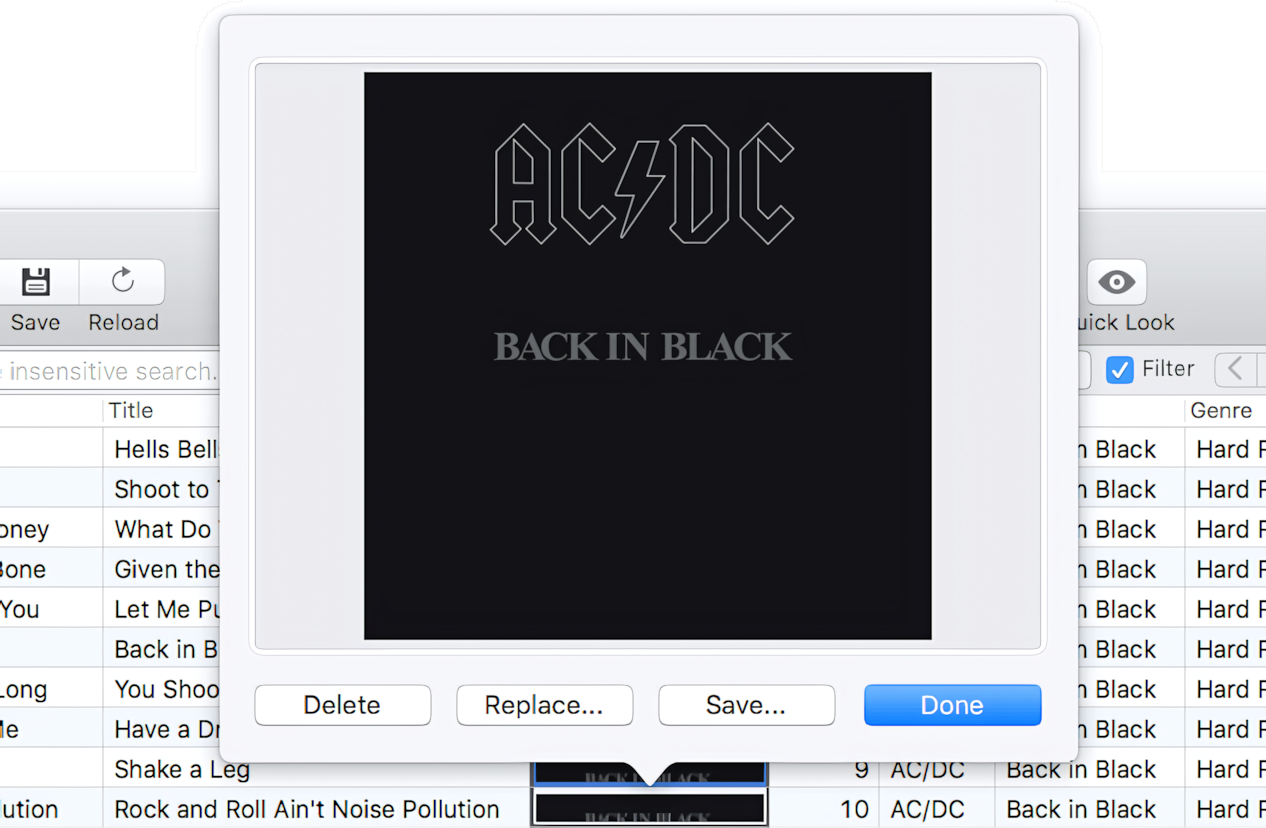 Album Artwork management in Tag Editor for Mac