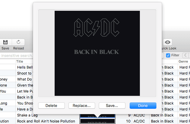 Album Artwork management in Tag Editor for Mac