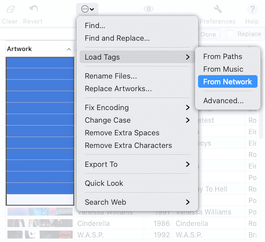 Download album artwork using Tag Editor for Mac