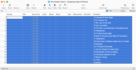 Tag Editor for Mac - ID3 tags have been stripped from selected MP3 files
