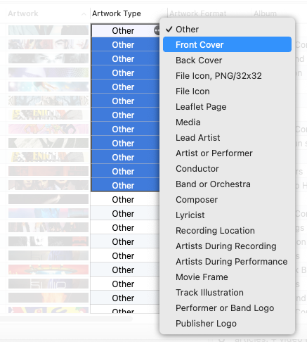 Editing Artwork Format in the Tag Editor for Mac