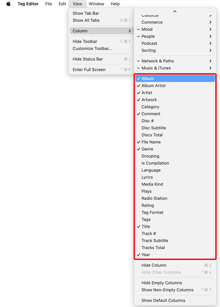 Tag Editor for Mac - MAIN MUSICAL TAGS