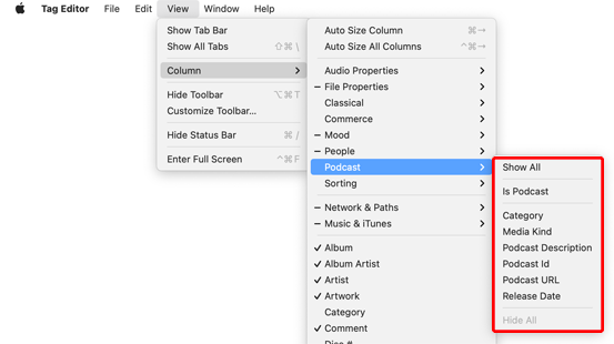 Tag Editor for Mac - Podcast Tags