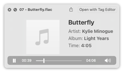 FLAC file with Vorbis tags in Quick Look panel