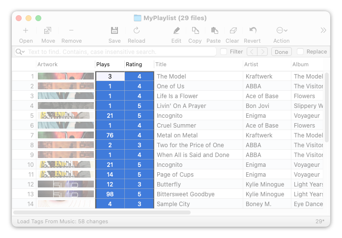 Ratings and Plays imported from Music/iTunes