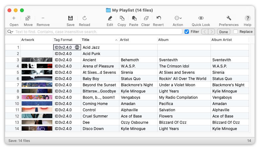 Changing the metadata format of audio files to ID3v2.4