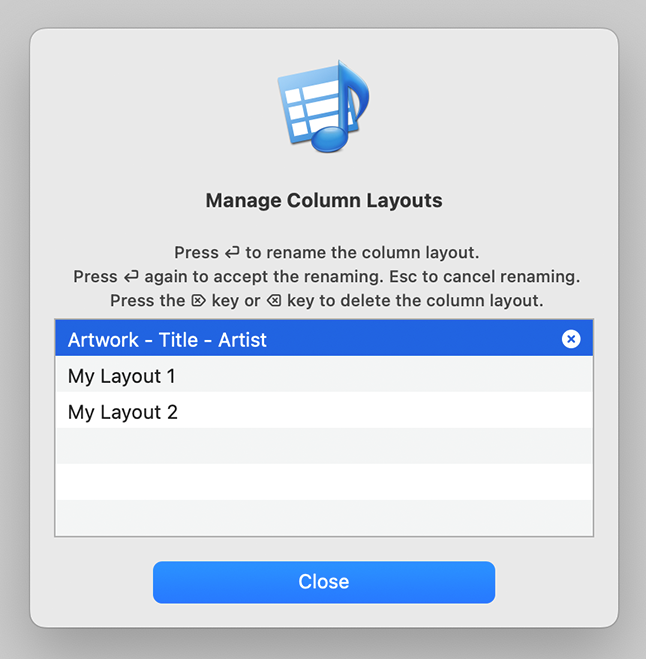 Tag Editor for Mac - MANAGING COLUMNS WITHIN A LAYOUT