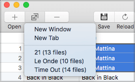 Move audio tracks between windows and tabs in Amvidia Tag Editor for Mac